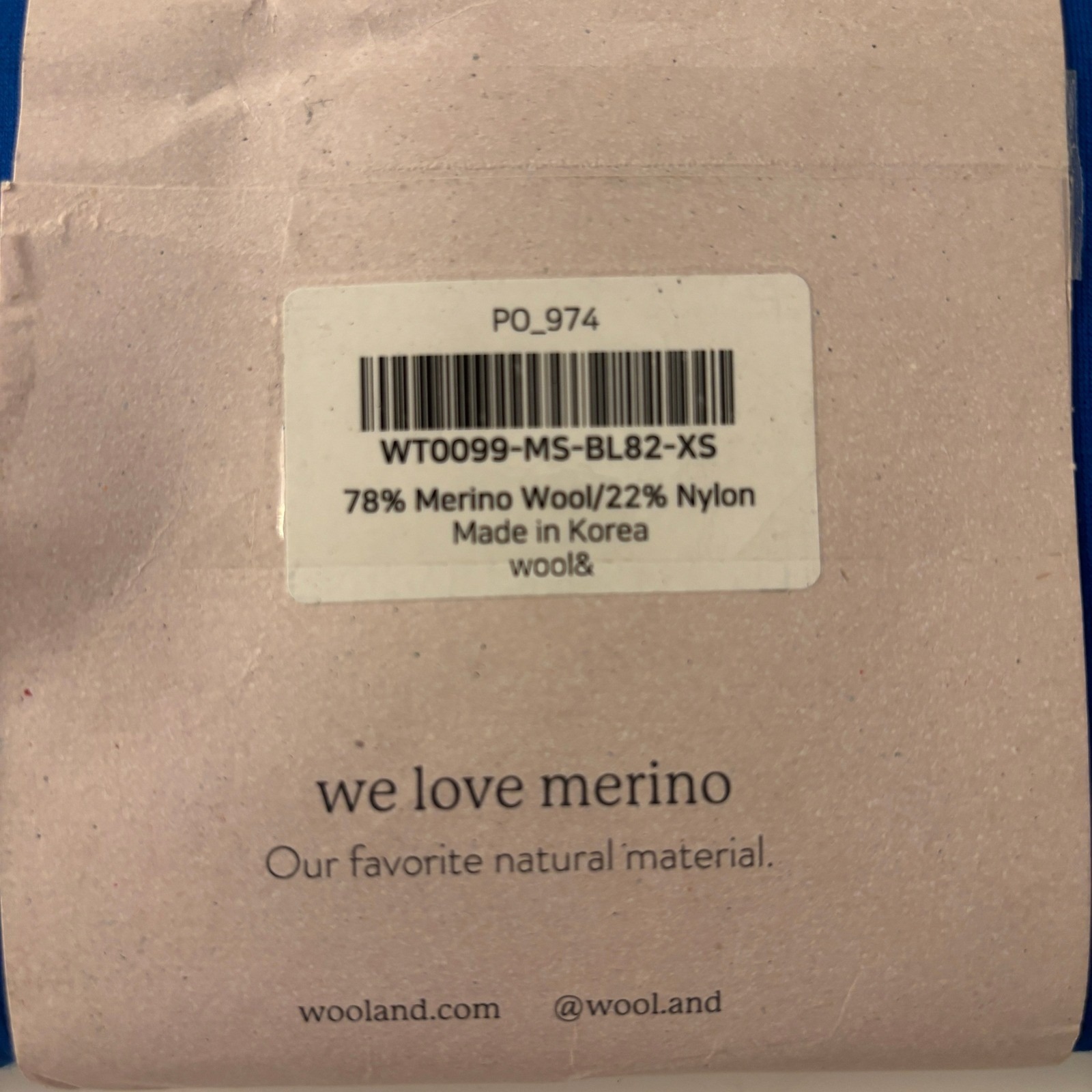 Nwt Wool& Womens Xs Merino Wool Sloan Signature Long Sleeve Crew Ultramarine — image 4 of 4